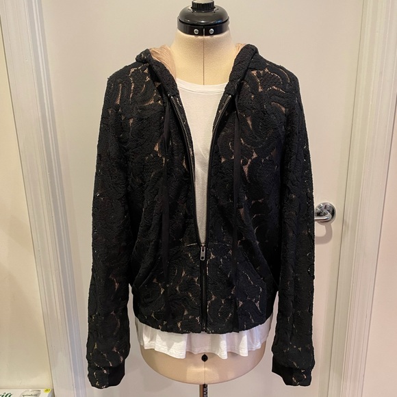 ALC Lace Overlay Hoodie - Size M - Picture 1 of 13
